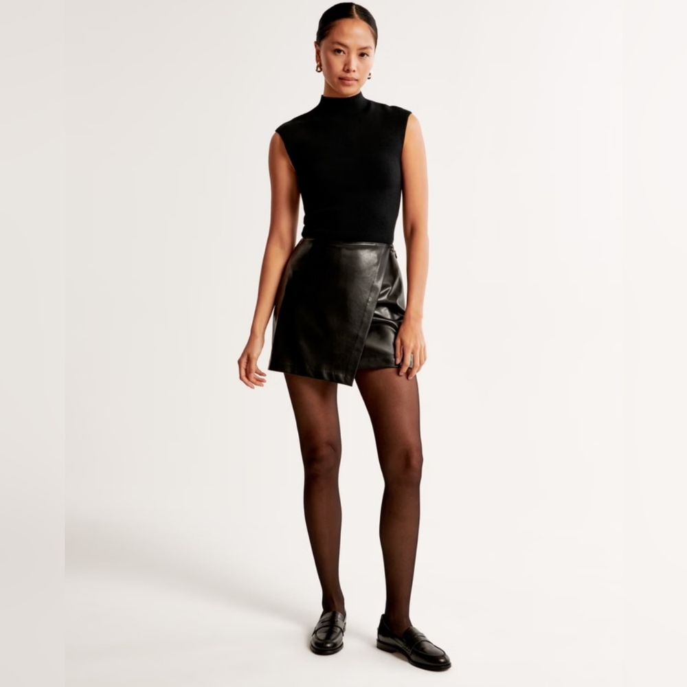 Abercrombie and Fitch Small Leather Wrap Skirt